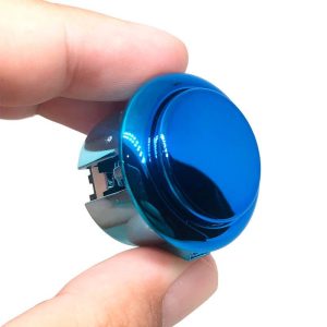 Botón Qanba Original Azul Metálico 30mm