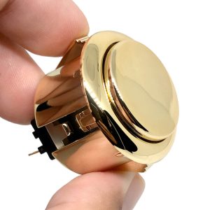 Botón Qanba Original Dorado Metálico 30mm