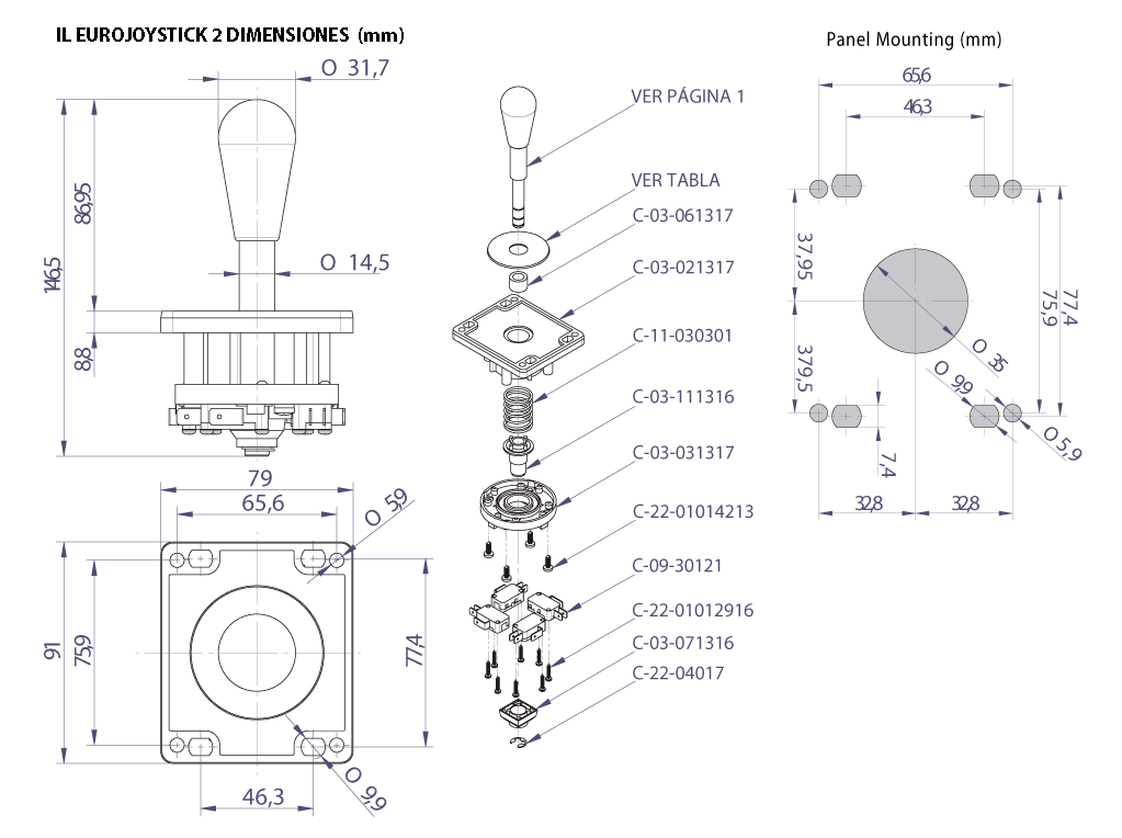 Palanca Industrias Lorenzo 8-way Eurojoystick – Verde - Imagen 2